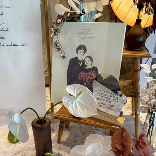 送料込 wedding【ミラー付きカレンダー ステッカー】お急ぎ対応可