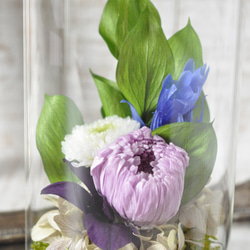 ✽やさしく寄り添う✽モダンなお供え花【funeral glass flower 〜sweet lilac～ 】 3枚目の画像