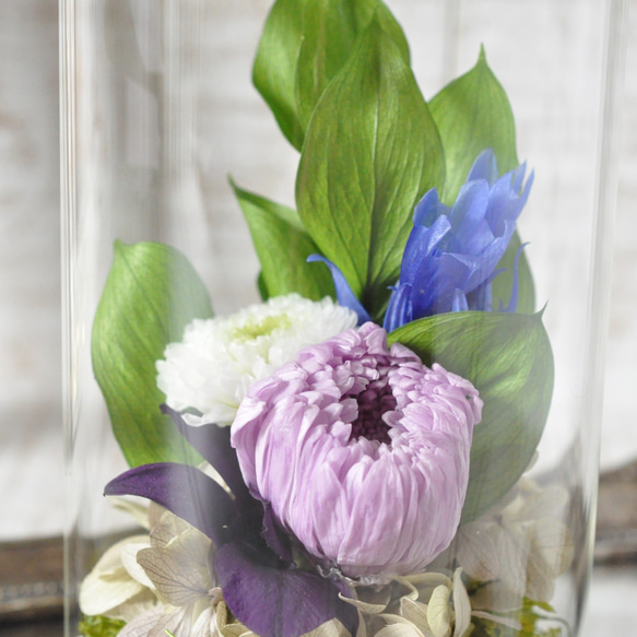 ✽やさしく寄り添う✽モダンなお供え花【funeral glass flower 〜sweet lilac～ 】 3枚目の画像