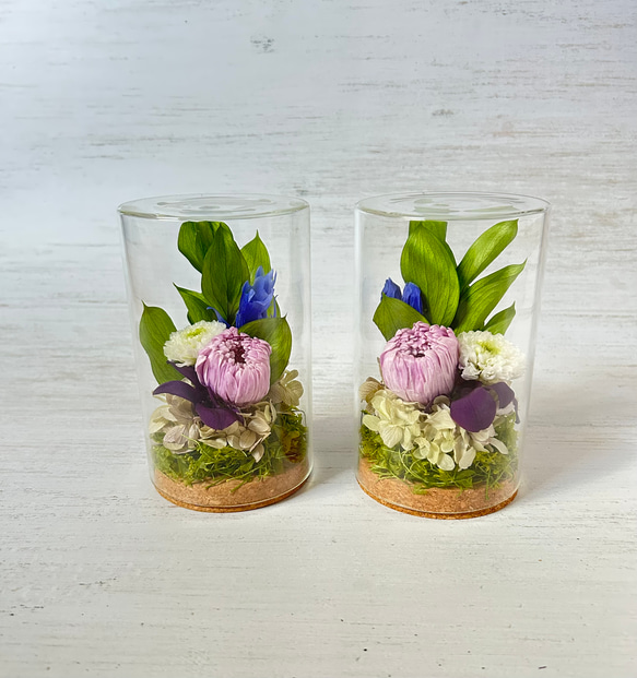 ✽やさしく寄り添う✽モダンなお供え花【funeral glass flower 〜sweet lilac～ 】 5枚目の画像