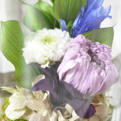 ✽やさしく寄り添う✽モダンなお供え花【funeral glass flower 〜sweet lilac～ 】 4枚目の画像