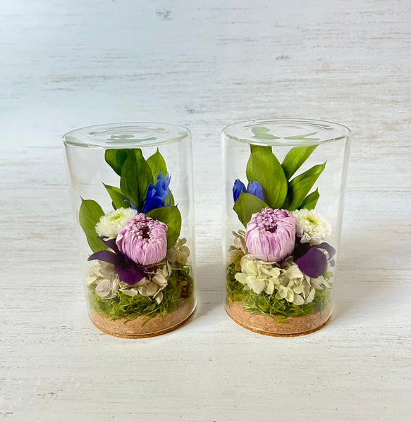 ✽やさしく寄り添う✽モダンなお供え花【funeral glass flower 〜sweet lilac～ 】 6枚目の画像