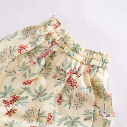 【ピーコック柄のスカート】 ウエストゴムオーダー　コットン　みずいろ　クリーム 7枚目の画像