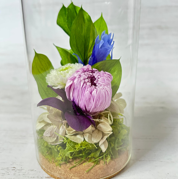 ✽やさしく寄り添う✽モダンなお供え花2個セット【funeral glass flower 〜sweet lilac～ 】 6枚目の画像