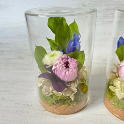 ✽やさしく寄り添う✽モダンなお供え花2個セット【funeral glass flower 〜sweet lilac～ 】 4枚目の画像