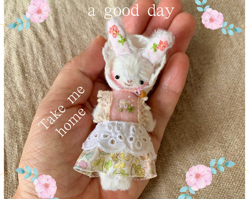 優しいウサギの妖精マシュマリィさん♡9.5㎝ ぬいぐるみ Mrs.Robin