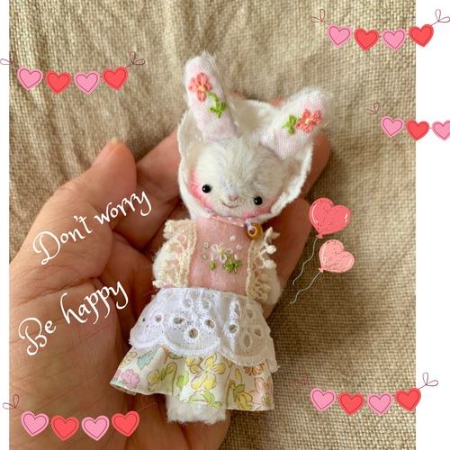 優しいウサギの妖精マシュマリィさん♡9.5㎝ ぬいぐるみ Mrs.Robin