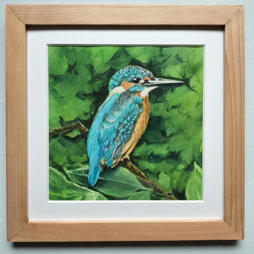 森のカワセミ 絵画 yamakasumi56 通販 19485431｜Creema(クリーマ