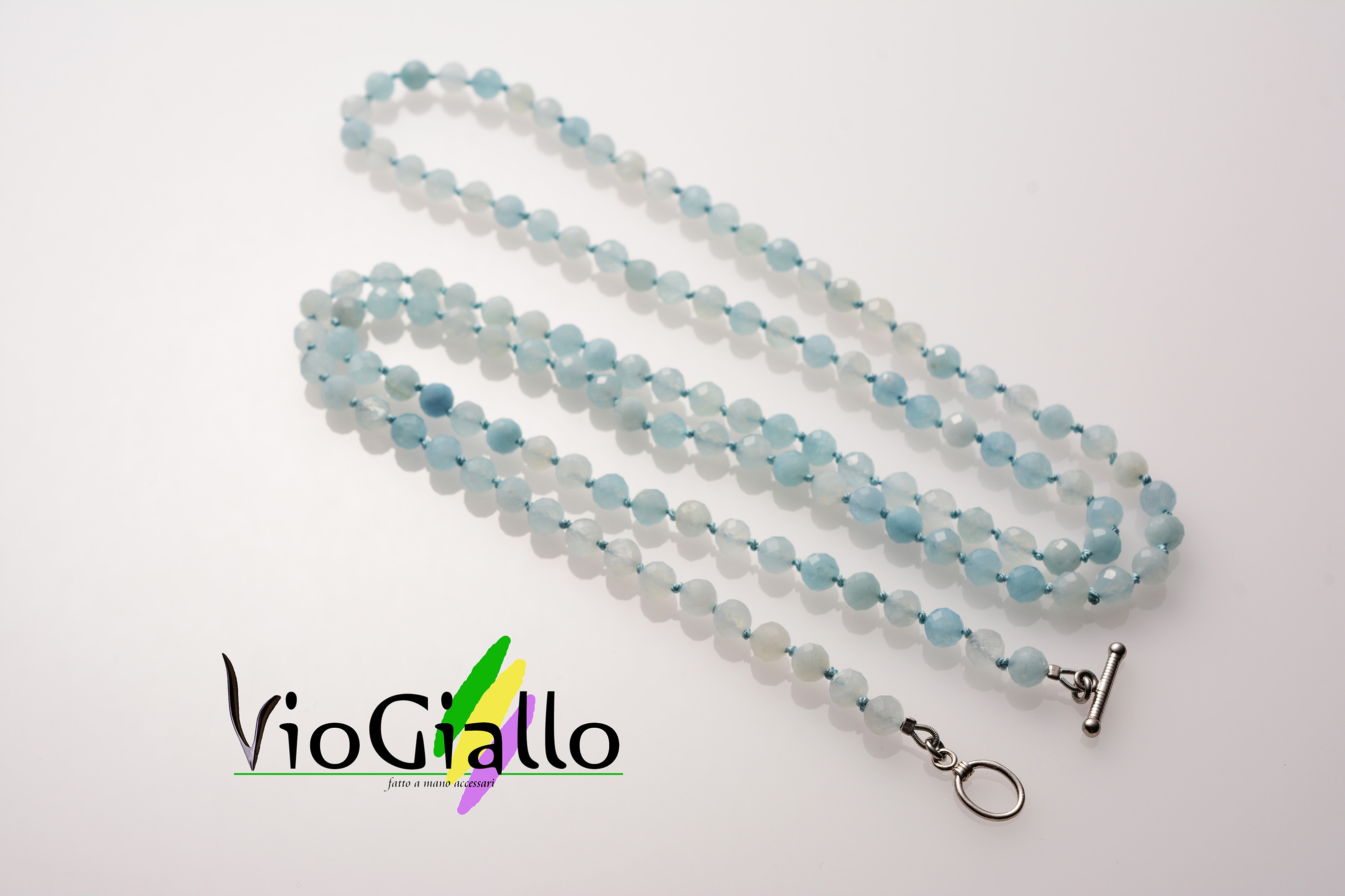 アクアマリン(6ﾐﾘ)のロングネックレス