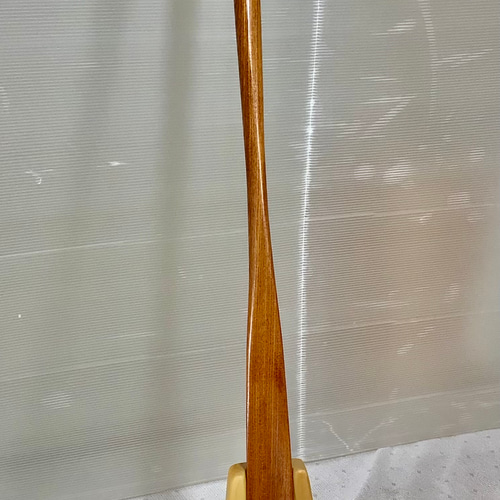 天然木 けやき 長い靴べら／ブーツ型靴べらスタンド 一点物 手造り