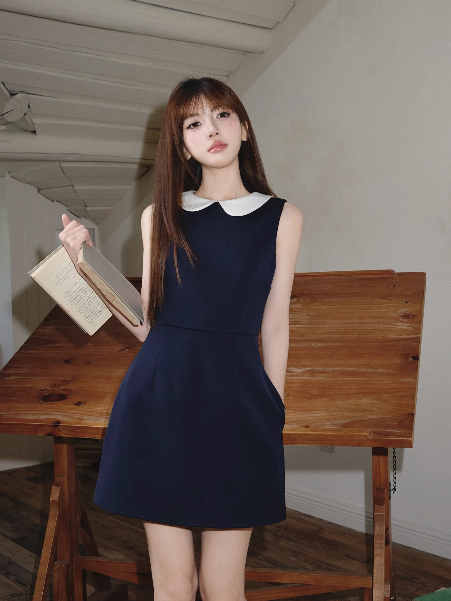 ドレス 4色 パーティー ウェディング ワンピース ショート丈 プリンセス 袖なし お出かけ 上品 韓国風 25602