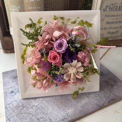 商談中プリザーブドフラワーアレンジ No.170 パープルアレンジ