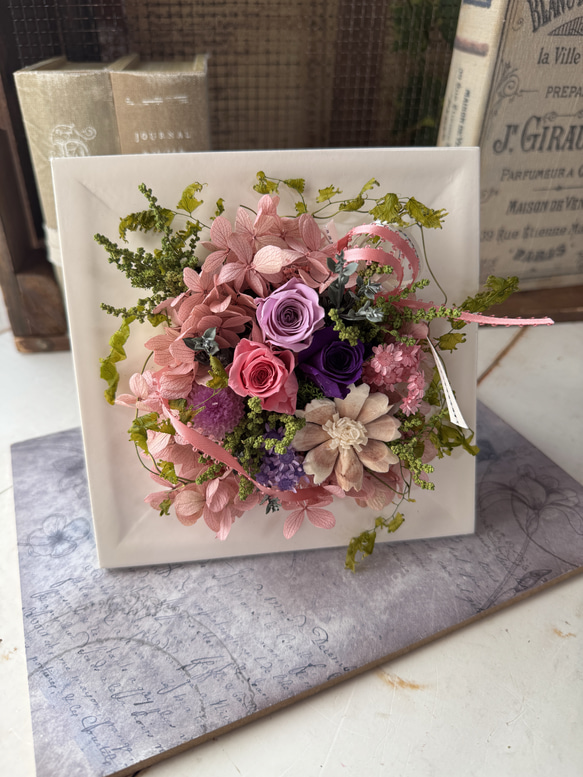 ピンクパープル〜プリザーブドフラワーアレンジ プリザーブドフラワー