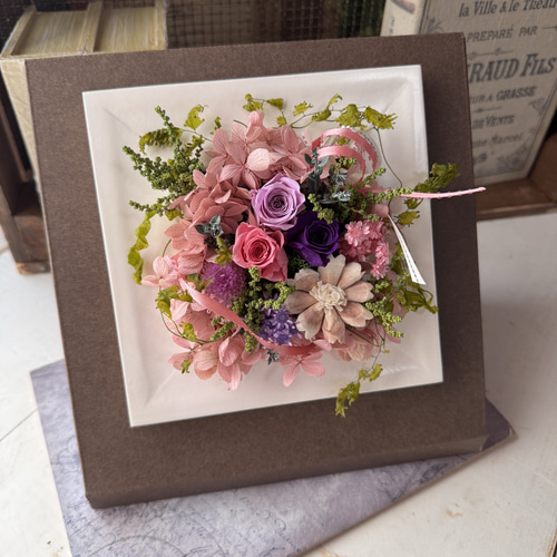 ピンクパープル〜プリザーブドフラワーアレンジ プリザーブドフラワー