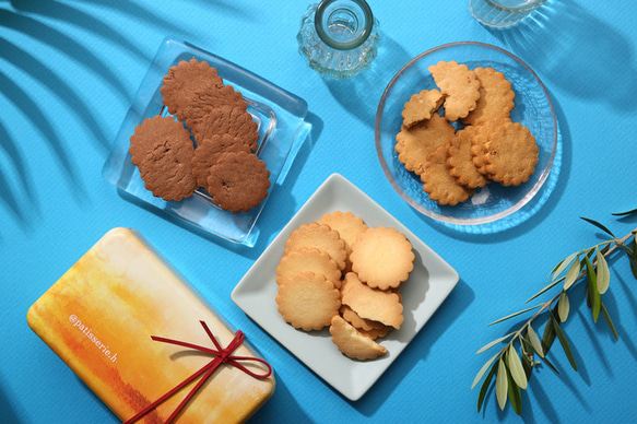 新作☆夏のクッキー缶☆『サンセット・サブレ』☆3種のサブレ入り 2枚目の画像