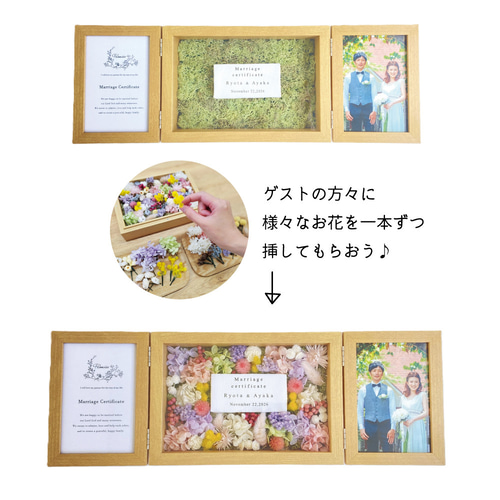 ゲスト参加型結婚証明書 (40～50名用) フラワーガーデン ドライ