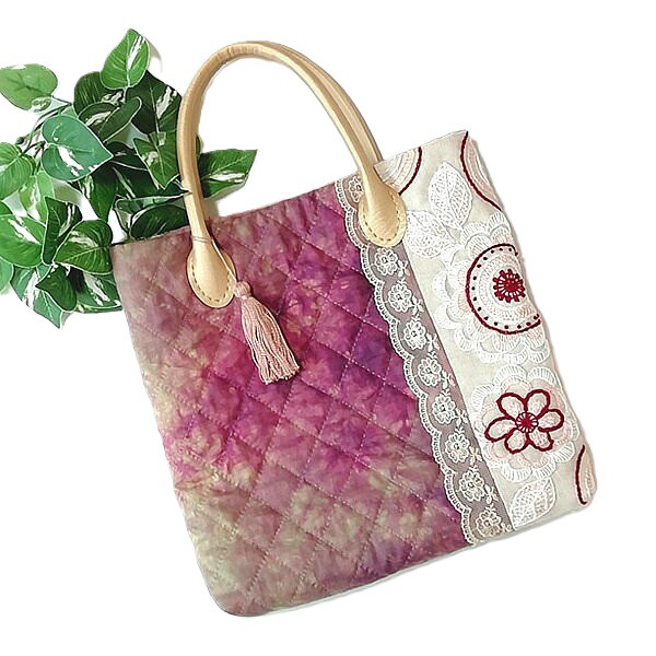 ムラ柄布のトート