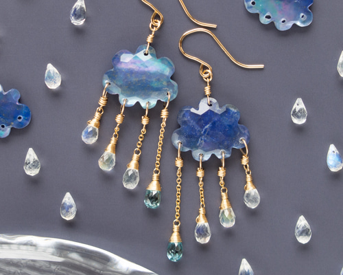 天然石ジャラジャラピアス（雨雲） 7dbc7235a1a517819ab0862b10ff5e