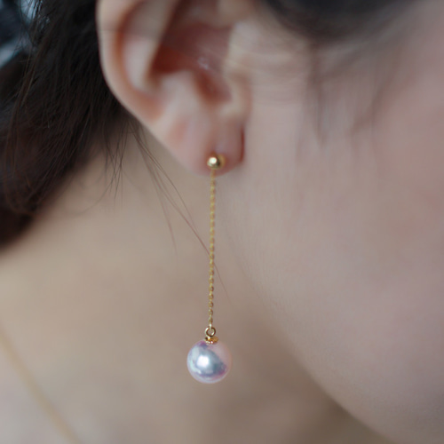 ボンマジック　珊瑚·芥子パール·18Kゴールドピアス ボンマジック 珊瑚·芥子パール·18Kゴールドピアス （Bon Magique