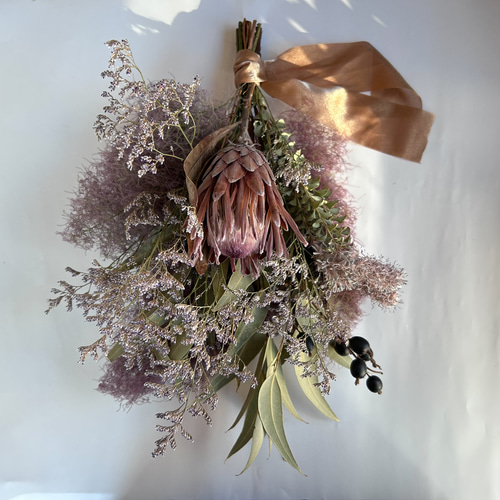 プロテア×スモークツリー】大人なダスティピンク もふもふ ドライ