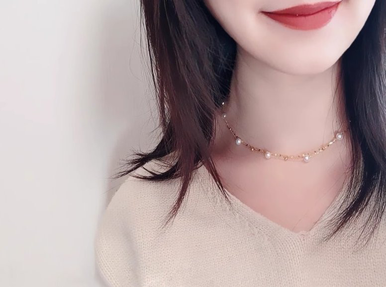 [ヘイズジュエリー] ファントムデザイン 18Kゴールド ダブルレイヤー カスミソウ ジャパニーズオーロラアコヤ 5.5-6mm