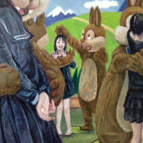 ◇【しらないせかい 巣穴の中とうさぎの中】◇絵画 原画販売 アクリル