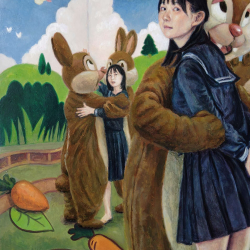 ◇【しらないせかい 巣穴の中とうさぎの中】◇絵画 原画販売 アクリル