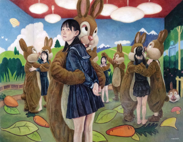 「日章兎 原画 手描きアート 兎 絵画 インテリア 木製パネル」 51lXaDOsR2L._SS200_.jpg