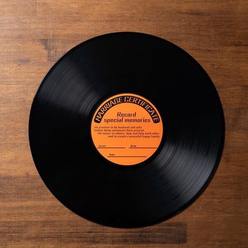 レコード結婚証明書⌇基本セット⌇当店BROOオリジナル思い出の音楽を