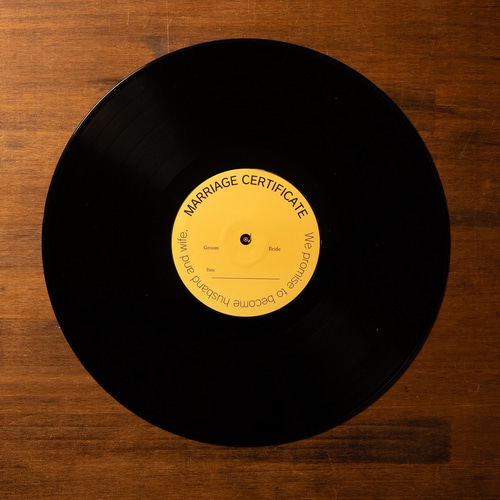 レコード結婚証明書⌇基本セット⌇当店BROOオリジナル思い出の音楽を