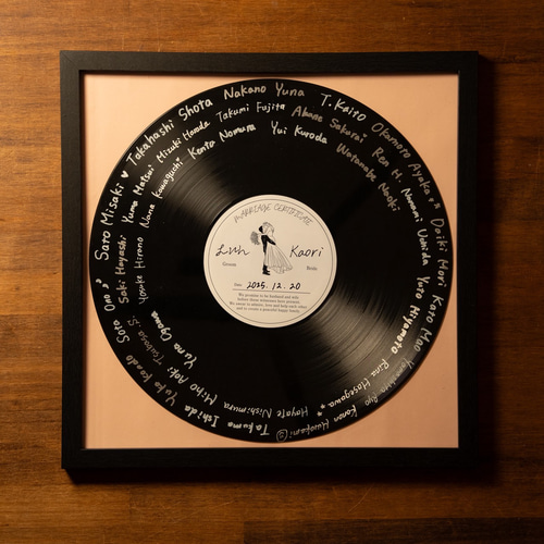 レコード結婚証明書⌇基本セット⌇当店BROOオリジナル思い出の音楽を