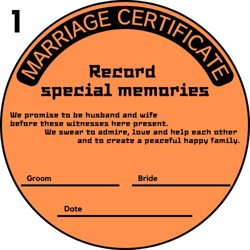 本物のレコードで作る】レコード型結婚証明書（額縁付き
