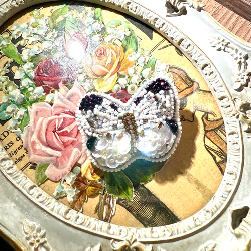逆輸入 White】蝶のブローチ（butterfly） 通販 追想おぺら ブローチ アクセサリー