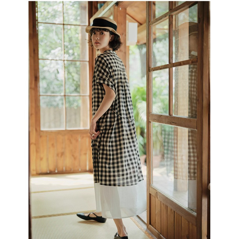 チェックパネルワンピース【返品・交換可】品質最優先25-144