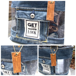 №741【DENIM✖️PVC CLEAR TOTE BAG❤️】両面可愛いデニムリメイク✨miniポーチ付き 5枚目の画像
