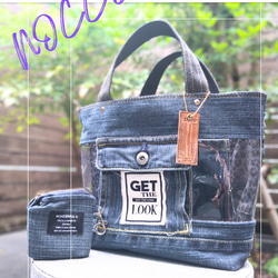 専用❕№724【DENIM❌️ドラム缶型ショルダーバッグ♥】デニム
