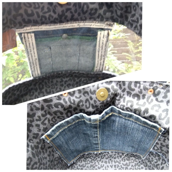 №741【DENIM✖️PVC CLEAR TOTE BAG❤️】両面可愛いデニムリメイク✨miniポーチ付き 11枚目の画像