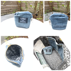 №741【DENIM✖️PVC CLEAR TOTE BAG❤️】両面可愛いデニムリメイク✨miniポーチ付き 14枚目の画像