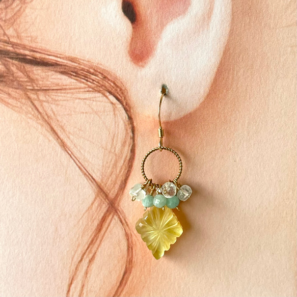 [14kgf]イエローシェルピアス 4枚目の画像