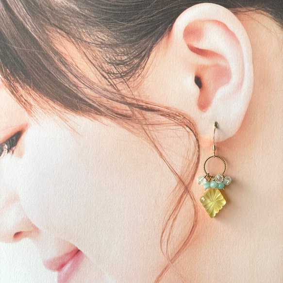 [14kgf]イエローシェルピアス 3枚目の画像