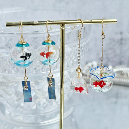 Creema限定】金魚好きのあなたに贈る！ピアスイヤリングセット