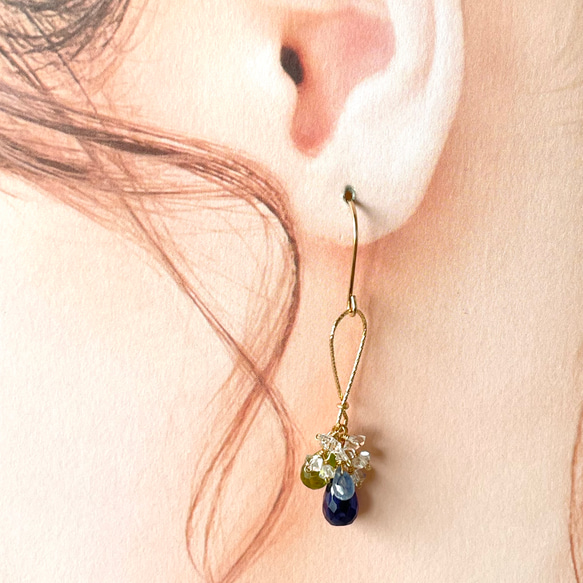 [14kgf]サファイアピアス 3枚目の画像