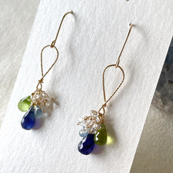 [14kgf]サファイアピアス 1枚目の画像