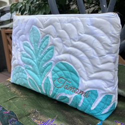 パンの木の大きめしかくいポーチ　受注製作 4枚目の画像