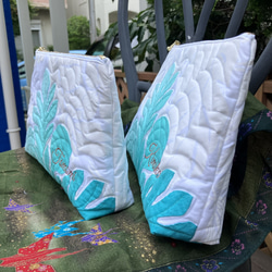 パンの木の大きめしかくいポーチ　受注製作 3枚目の画像