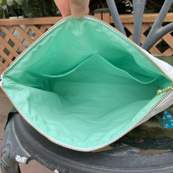 パンの木の大きめしかくいポーチ　受注製作 5枚目の画像