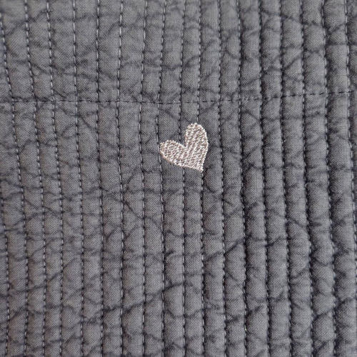 ☆レッスンバッグS☆ ハート刺繍 ダークグレー ヌビバッグ トート