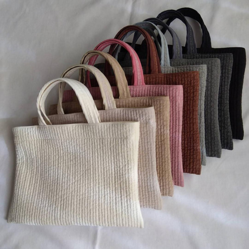 ☆レッスンバッグS☆ ハート刺繍 ダークグレー ヌビバッグ トート