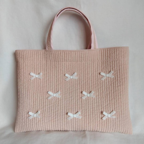☆レッスンバッグS☆ ハート刺繍 ダークグレー ヌビバッグ トート