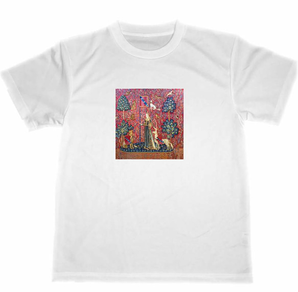 ドライ Tシャツ 貴婦人と一角獣 触覚 名画 絵画 グッズ ユニコーン